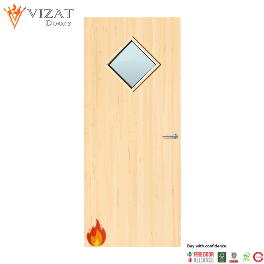 Ash Veneer 6G Glazed FD60 Internal Fire Door
