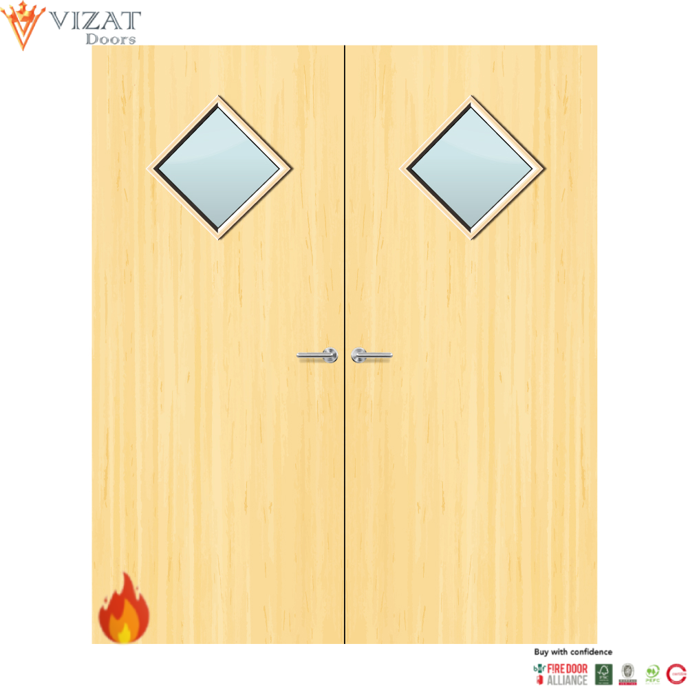 Koto Veneer 6G Glazed Pair FD60 Internal Fire Door