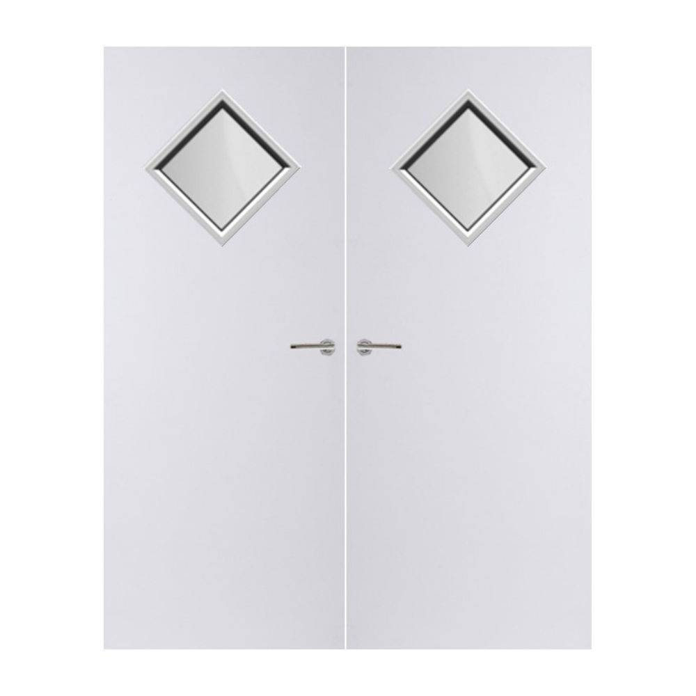 Internal Plywood Paint Grade Premium 6G Glazed Pair FD60 Fire Door