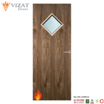 Load image into Gallery viewer, Walnut Veneer 6G Glazed FD60 Internal Fire Door