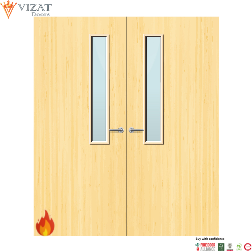 Koto Veneer 7G Glazed Pair FD60 Internal Fire Door