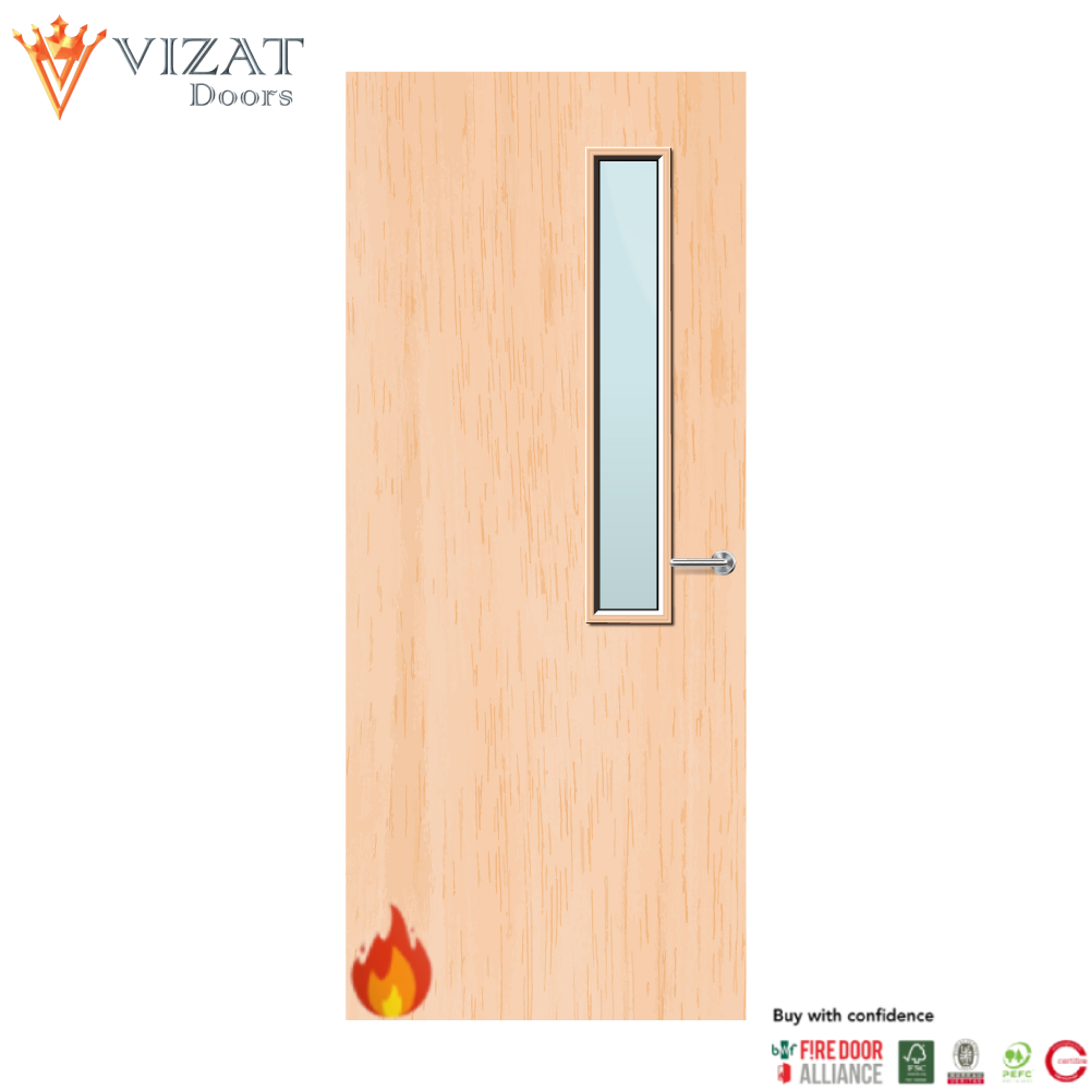 Maple Veneer 7G Glazed FD30 Internal Fire Door