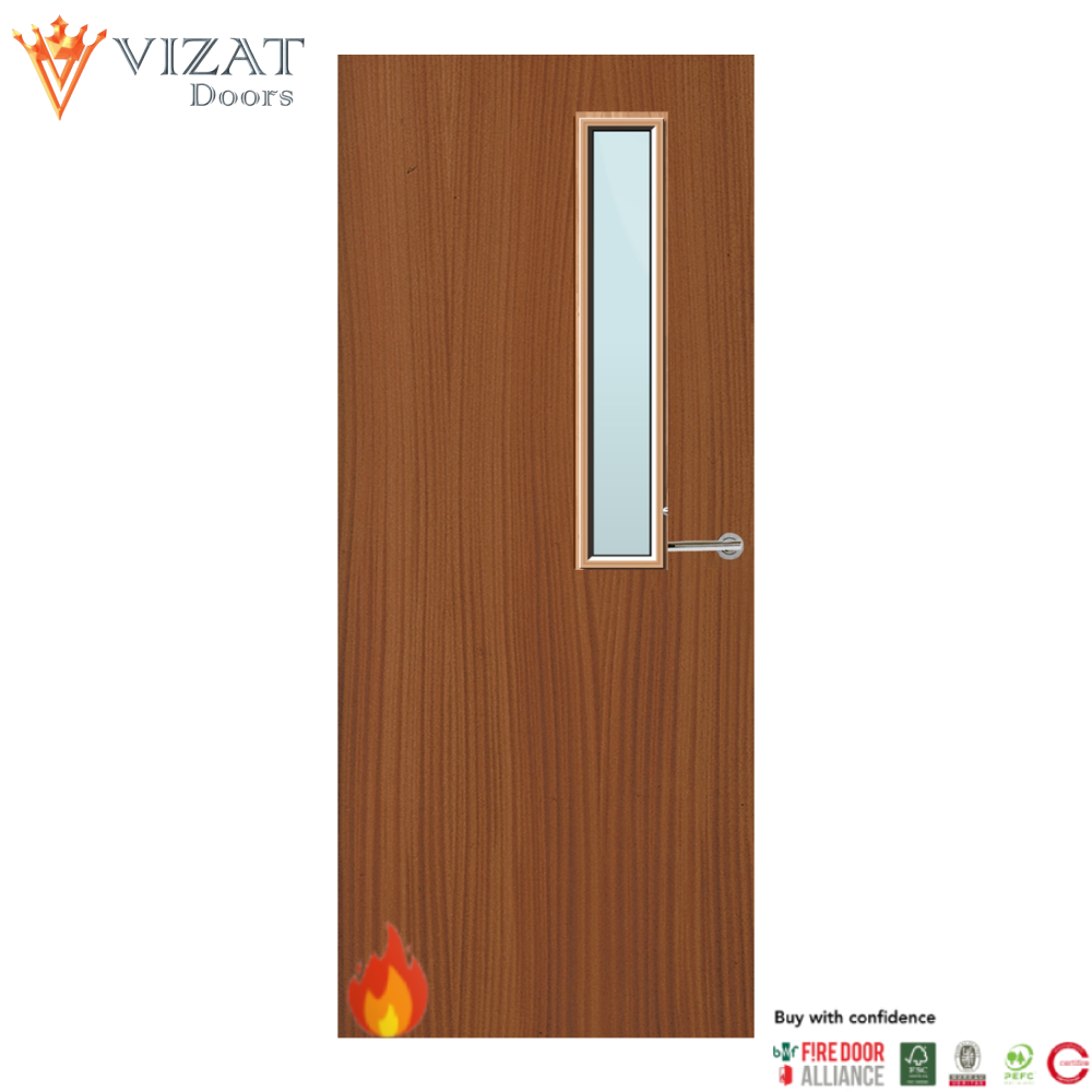 Sapele Veneer 7G Glazed FD30 Internal Fire Door