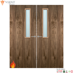Load image into Gallery viewer, Walnut Veneer 7G Glazed Pair FD30 Internal Fire Door