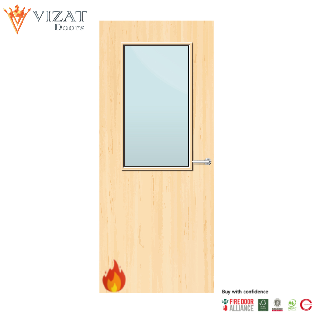Ash Veneer 8G Glazed FD30 Internal Fire Door