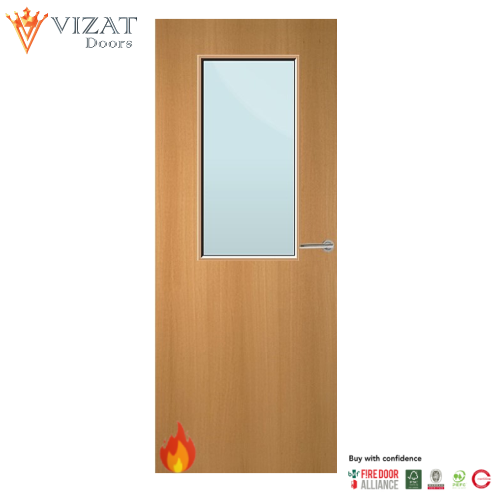Beech Veneer 8G Glazed FD30 Internal Fire Door