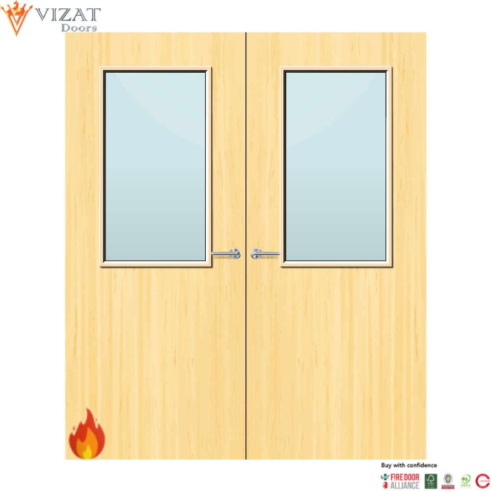 Koto Veneer 8G Glazed Pair FD60 Internal Fire Door