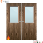 Load image into Gallery viewer, Walnut Veneer 8G Glazed Pair FD30 Internal Fire Door