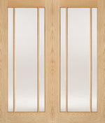 Load image into Gallery viewer, Oak Lincoln Glazed 3L Pairs Door