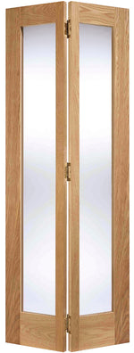 Load image into Gallery viewer, Oak Pattern 10 Glazed 2L Bi-Fold Door