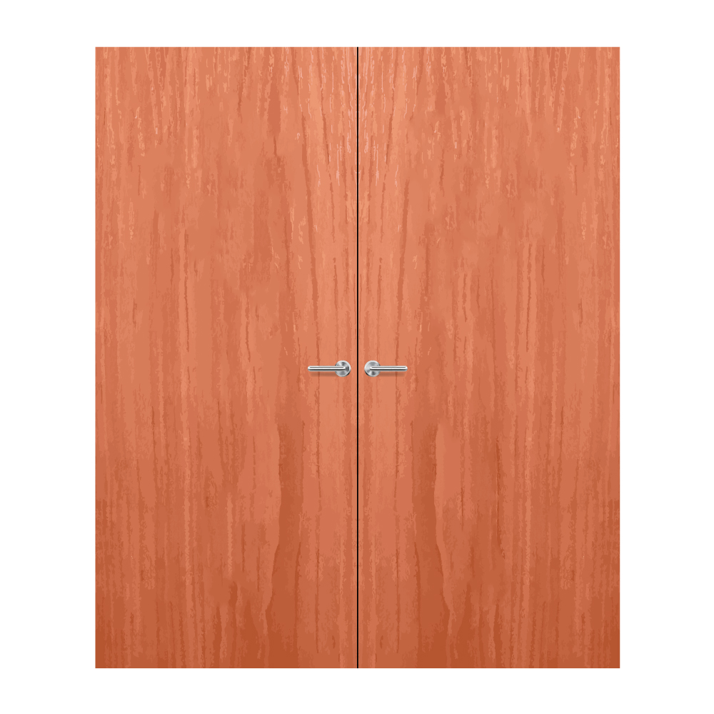 Cherry Veneer Non Glazed Pair FD60 Fire Door