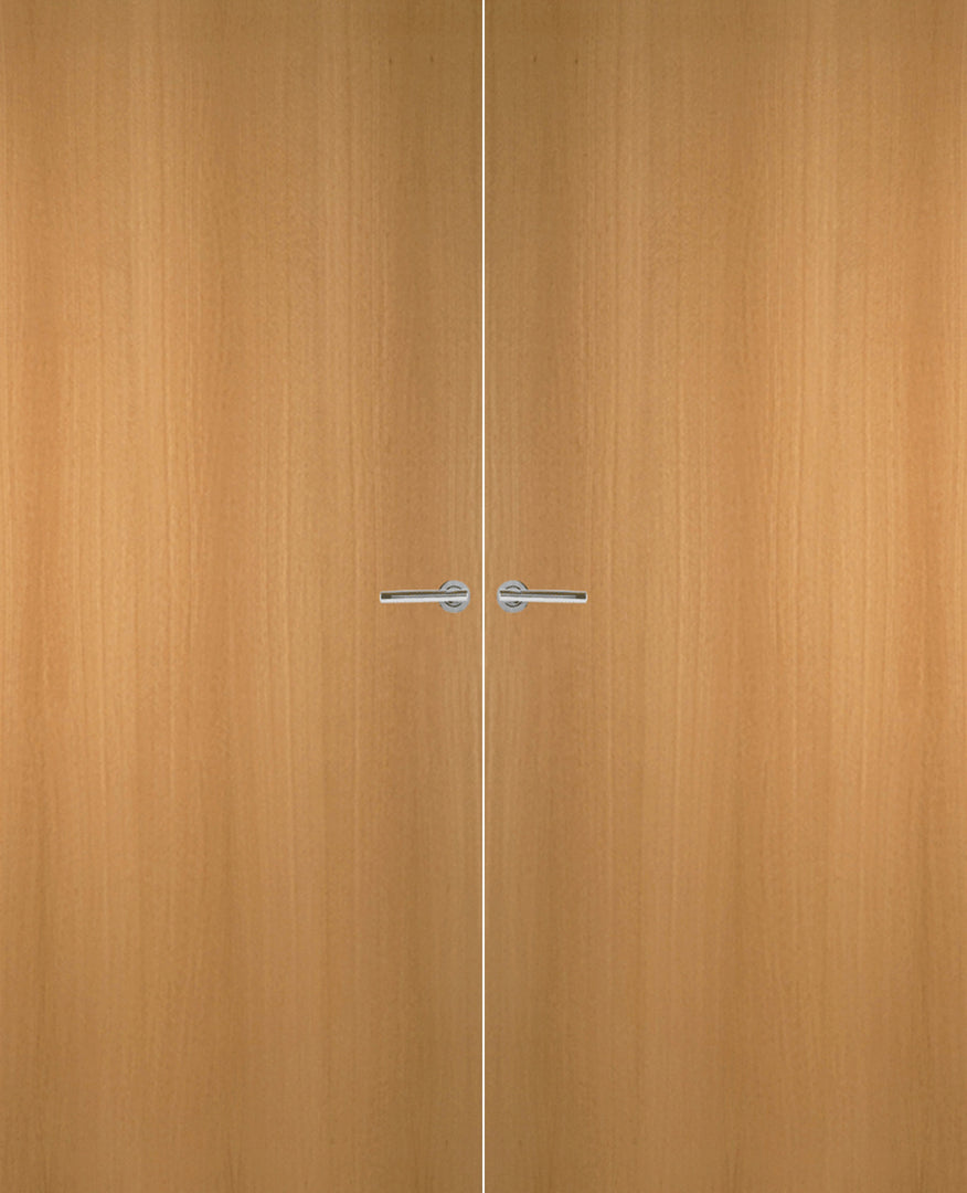 Beech Veneer Non Glazed Pair FD30 Internal Fire Door