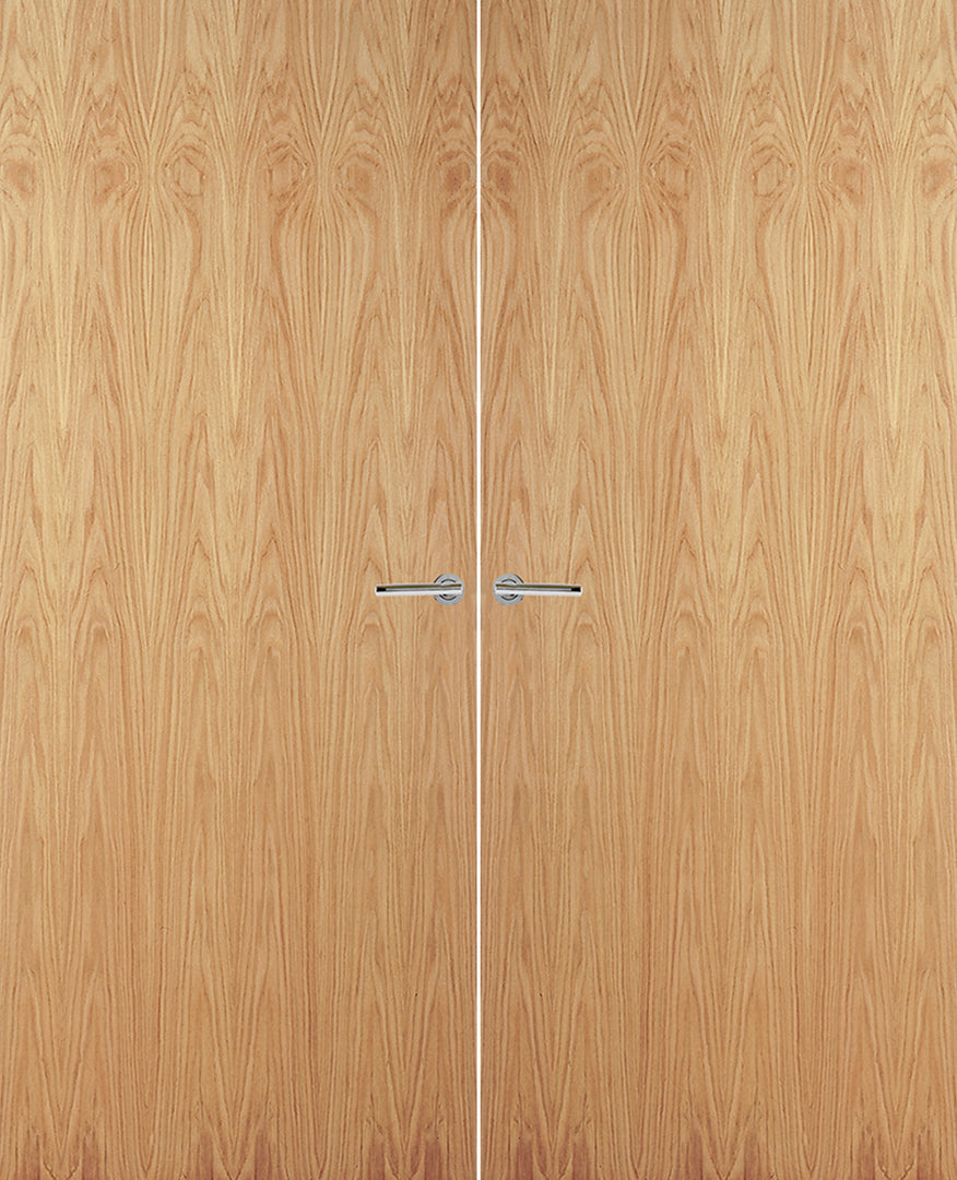 Oak Veneer Non Glazed Pair FD30 Internal Fire Door
