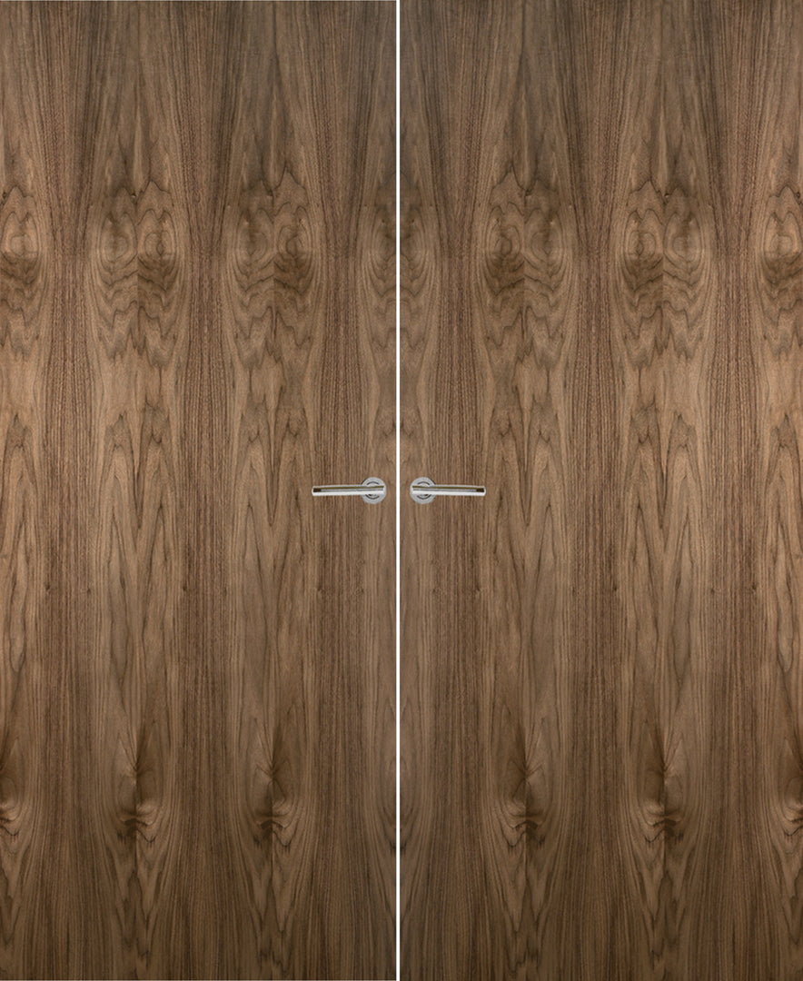 Walnut Veneer Non Glazed Pair FD30 Internal Fire Door