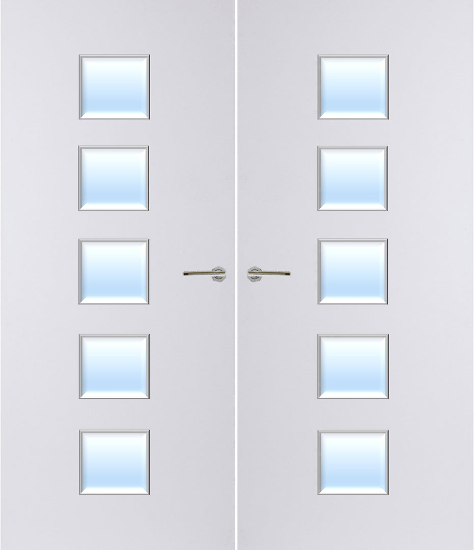 Paint Grade Premium 10G Glazed Pair FD30 Internal Fire Door