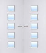 Load image into Gallery viewer, Paint Grade Premium 10G Glazed Pair FD30 Internal Fire Door
