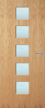 Load image into Gallery viewer, Oak Veneer 10G Glazed FD30 Internal Fire Door
