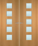 Load image into Gallery viewer, Beech Veneer 10G Glazed Pair FD30 Internal Fire Door
