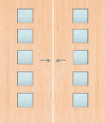 Load image into Gallery viewer, Maple Veneer 10G Glazed Pair FD30 Internal Fire Door
