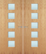 Load image into Gallery viewer, Oak Veneer 10G Glazed Pair FD30 Internal Fire Door
