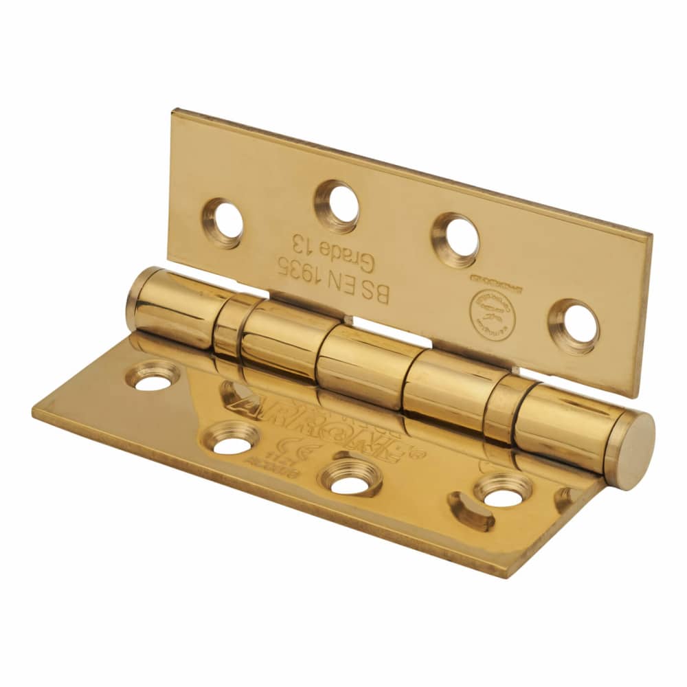 Twin Ball Bearing Fire Door Hinge PVD Brass Pair