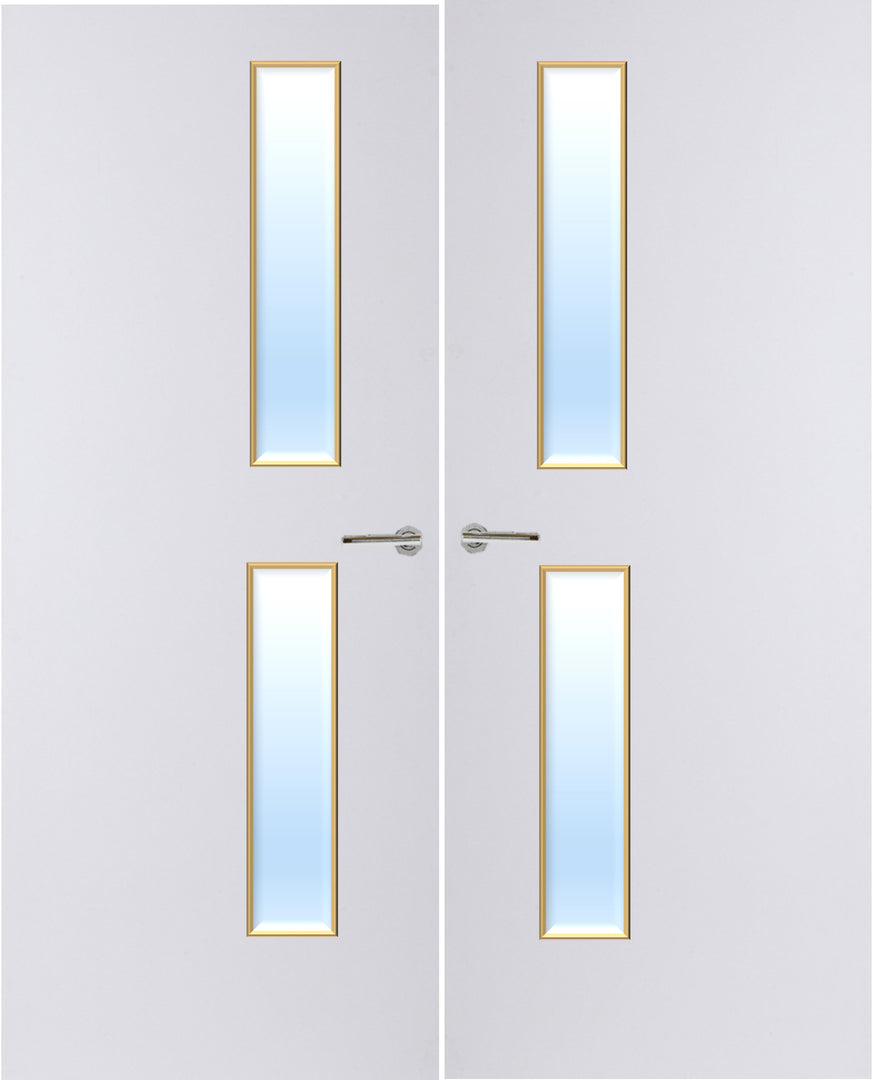 Paint Grade Premium 16G Glazed Pair FD30 Internal Fire Door