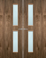 Load image into Gallery viewer, Walnut Veneer 16G Glazed Pair FD30 Internal Fire Door
