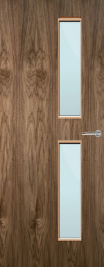 Load image into Gallery viewer, Walnut Veneer 16G Glazed FD30 Internal Fire Door
