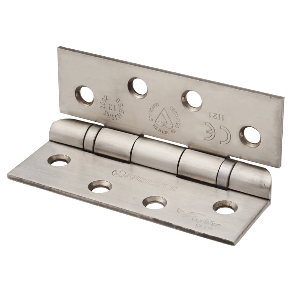 Ball Bearing Anti Ligature Tip Fire Door Hinge Satin Stainless Steel Pair