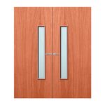 Load image into Gallery viewer, Cherry Veneer 18G Glazed Pair FD60 Internal Fire Door
