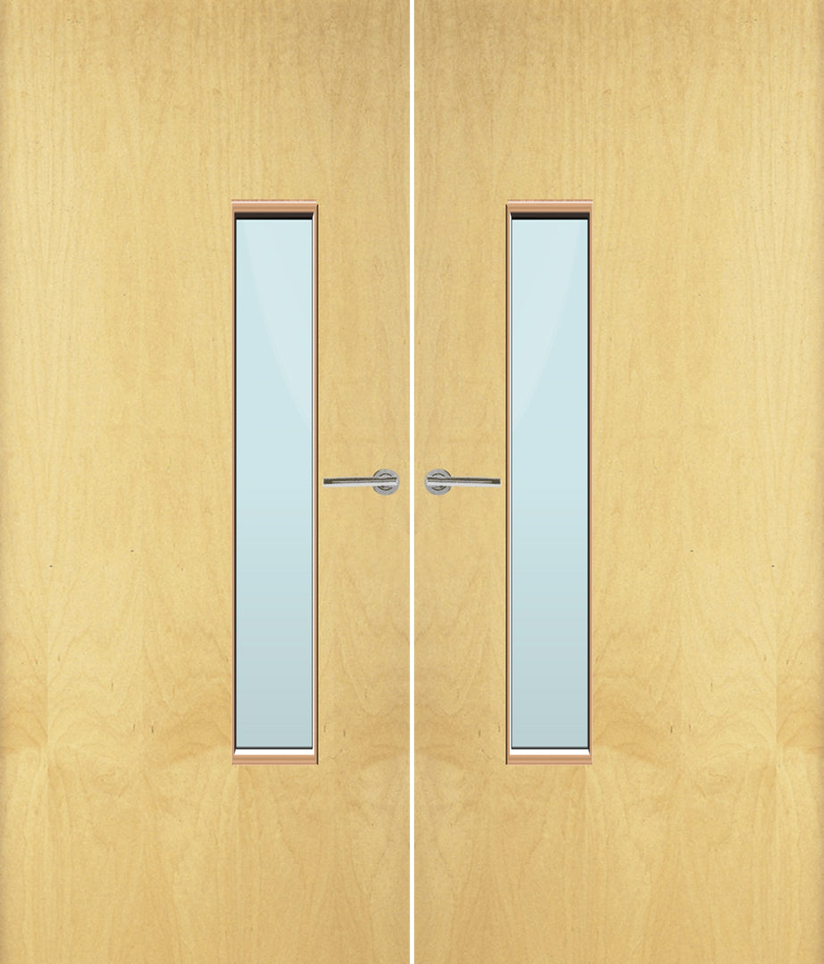 Ash Veneer 18G Glazed Pair FD30 Internal Fire Door