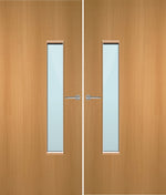 Load image into Gallery viewer, Beech Veneer 18G Glazed Pair FD30 Internal Fire Door
