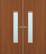 Load image into Gallery viewer, Sapele Veneer 18G Glazed Pair FD30 Internal Fire Door
