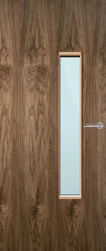 Load image into Gallery viewer, Walnut Veneer 18G Glazed FD30 Internal Fire Door
