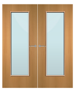 Load image into Gallery viewer, Beech Veneer 19G Glazed Pair FD60 Internal Fire Door
