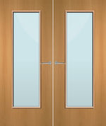 Load image into Gallery viewer, Beech Veneer 19G Glazed Pair FD30 Internal Fire Door
