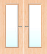 Load image into Gallery viewer, Maple Veneer 19G Glazed Pair FD30 Internal Fire Door
