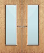 Load image into Gallery viewer, Oak Veneer 19G Glazed Pair FD30 Internal Fire Door
