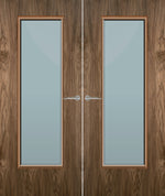 Load image into Gallery viewer, Walnut Veneer 19G Glazed Pair FD30 Internal Fire Door
