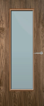 Load image into Gallery viewer, Walnut Veneer 19G Glazed FD30 Internal Fire Door
