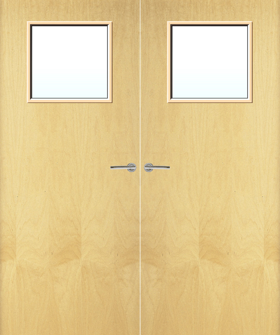 Ash Veneer 1G Glazed Pair FD30 Internal Fire Door