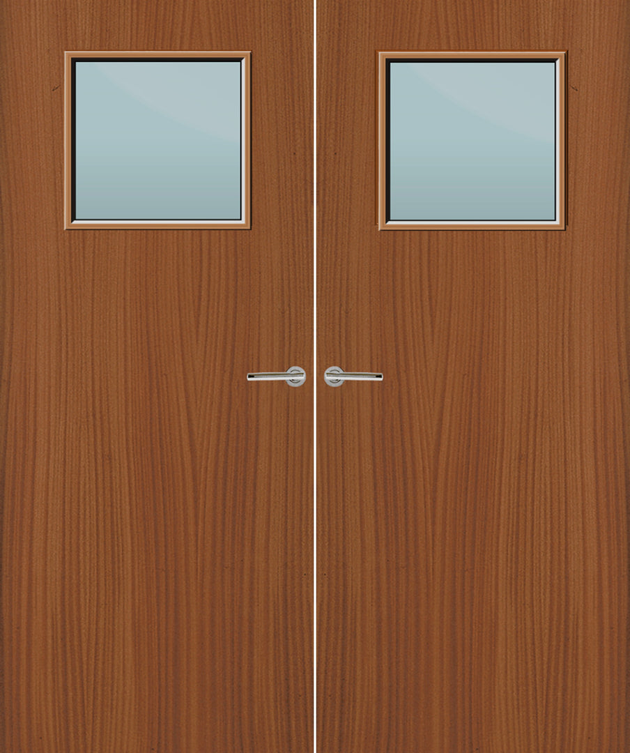 Sapele Veneer 1G Glazed Pair FD30 Internal Fire Door