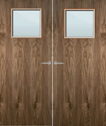 Load image into Gallery viewer, Walnut Veneer 1G Glazed Pair FD30 Internal Fire Door
