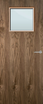 Load image into Gallery viewer, Walnut Veneer 1G Glazed FD30 Internal Fire Door
