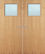 Load image into Gallery viewer, Oak Veneer 1G Glazed Pair FD30 Internal Fire Door
