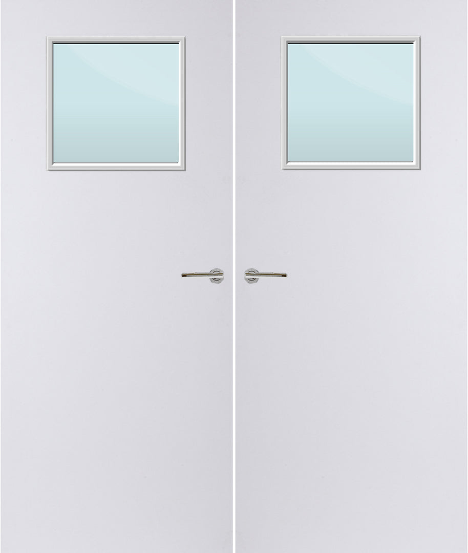 Paint Grade Premium 1G Glazed Pair FD30 Internal Fire Door