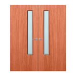 Load image into Gallery viewer, Cherry Veneer 20G Glazed Pair FD60 Internal Fire Door

