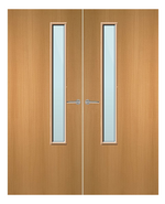 Load image into Gallery viewer, Beech Veneer 20G Glazed Pair FD60 Internal Fire Door
