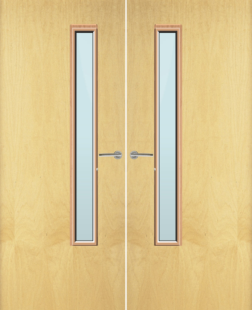 Ash Veneer 20G Glazed Pair FD30 Internal Fire Door