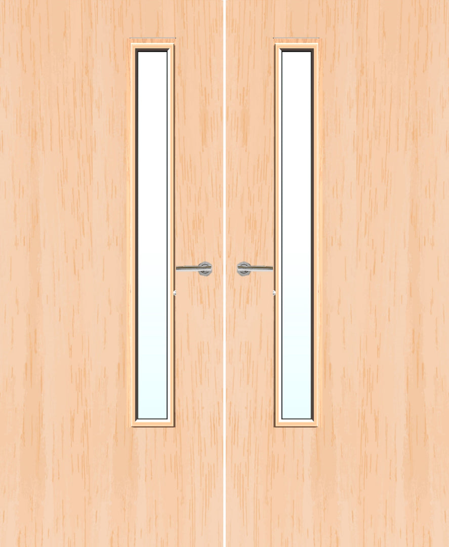 Maple Veneer 20G Glazed Pair FD30 Internal Fire Door